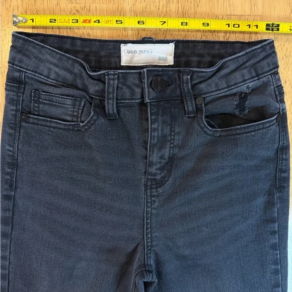 Banjara Super Flare Bell Bottom Jeans, Size 3/25 Cotton Rayon Blend Dark Blue - Picture 6 of 9